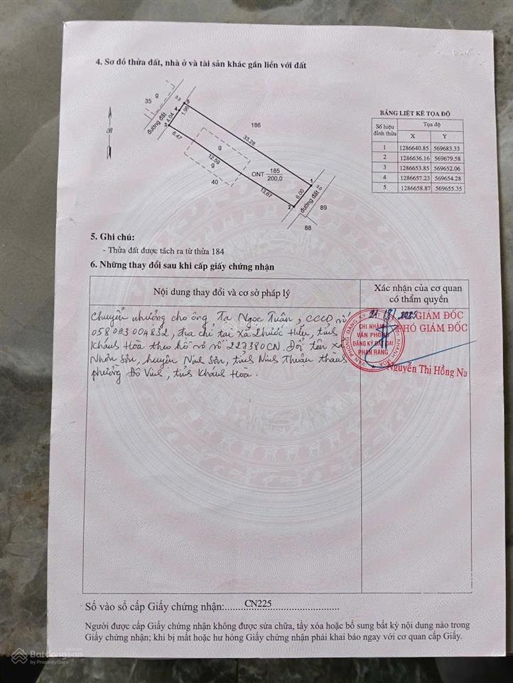 Bán đất tại quốc lộ 27, xã nhơn sơn, huyện ninh sơn, giá tốt, diện tích 200m2