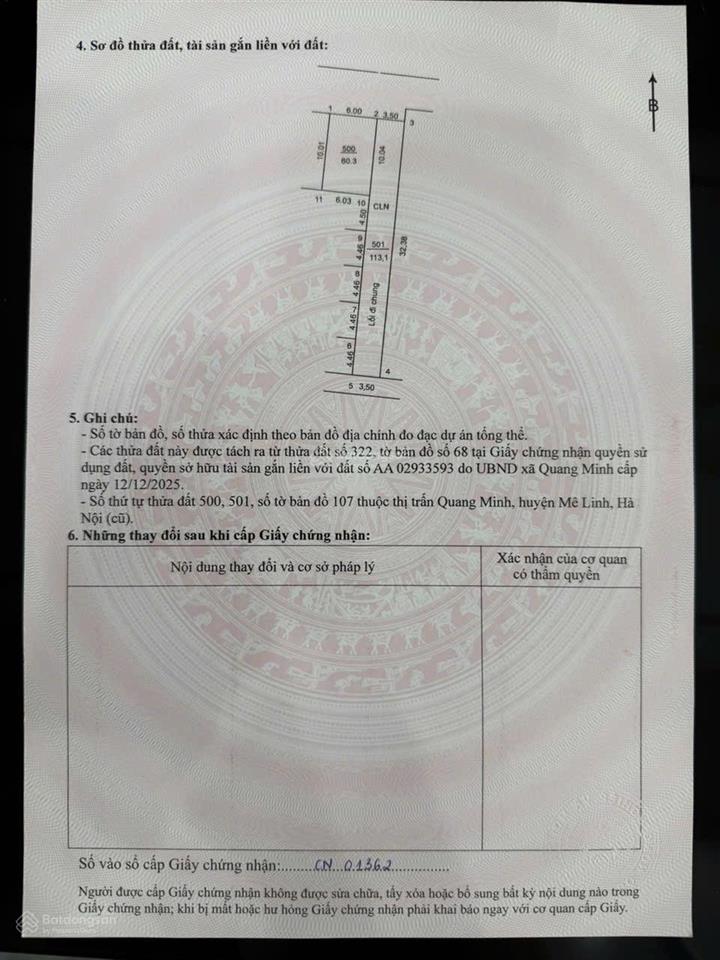 Cần thanh khoản lô góc tổ 10 tt quang minh  mê linh  hn