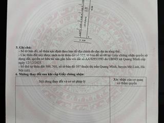 Cần thanh khoản lô góc tổ 10 tt quang minh  mê linh  hn