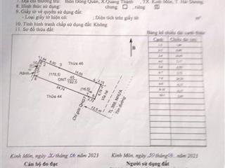 Bán đất đồng quan kinh môn hải dương. dt 197 m2 giá 7,5 tỷ.  0888 928 ***