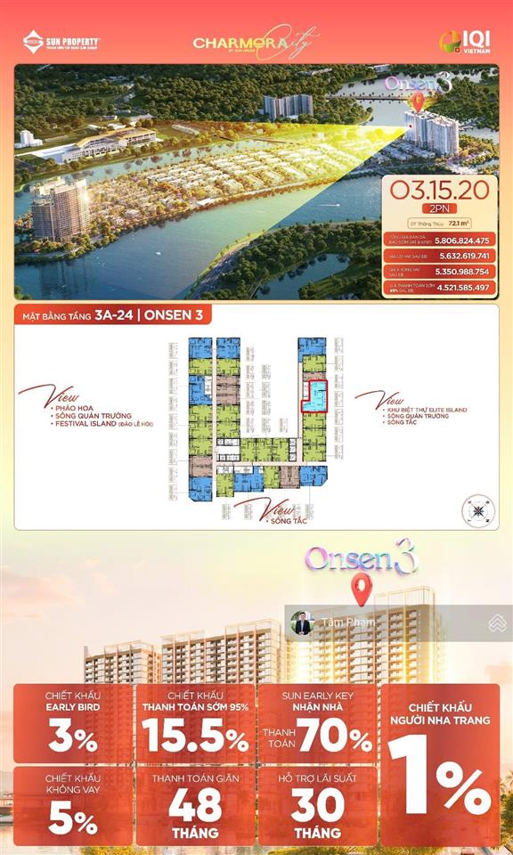 Hot! căn hộ 2pn sun nha trang  chiết khấu lên đến 27% cơ hội vàng sở hữu căn hộ trung tâm