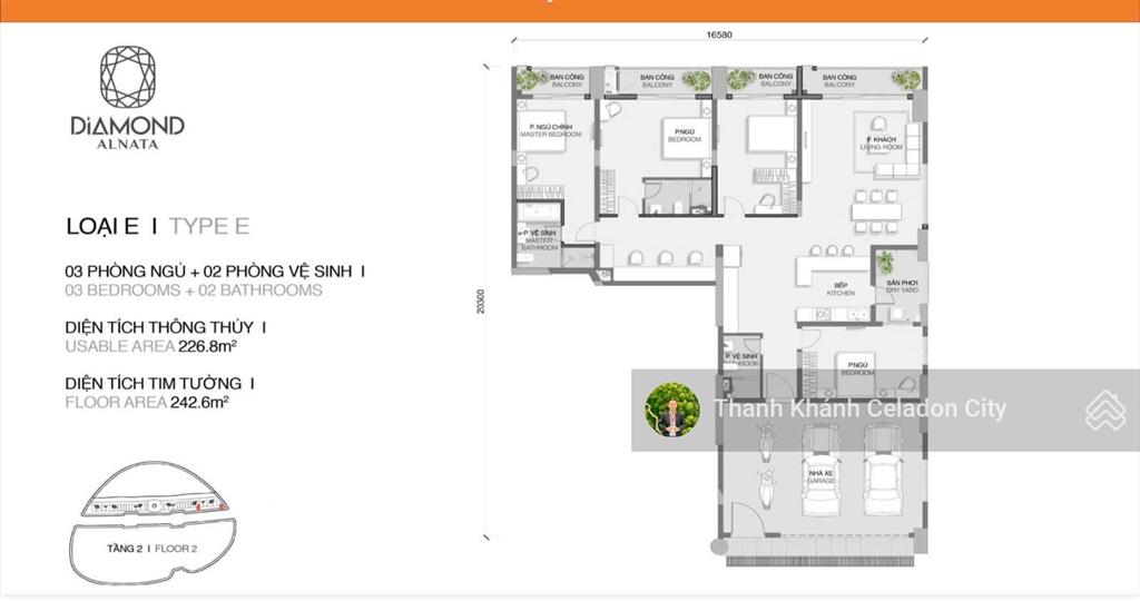 Cực hiếm  bán căn sky linked villa 4pn + 1 3wc, 242,6m2 giá 22ty căn hộ xe hơi chạy lên tận nhà