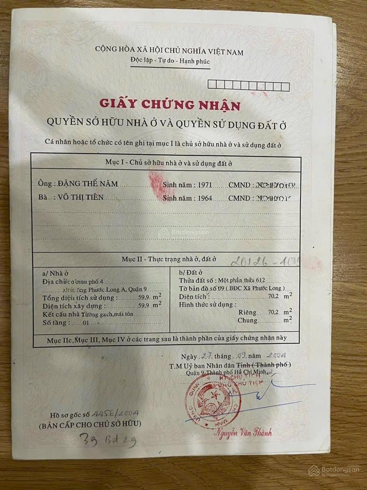Bán nhà 4 tầng mặt tiền đường số thông ra tây hoà  phước long a 4 x 20m  sàn 184m2