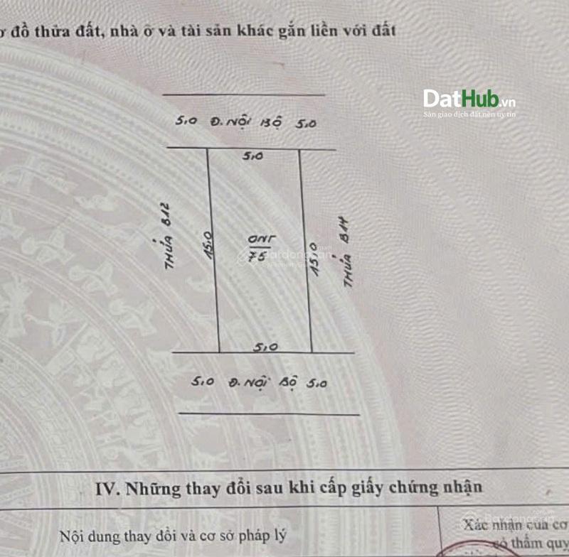 Bán đất đấu giá chợ cá, nam phương tiến, chương mỹ, 75m2 2 mặt ngõ, giá giảm 200tr