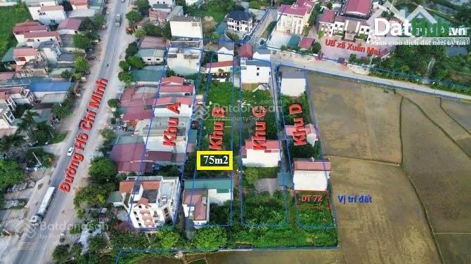 Bán đất đấu giá chợ cá, nam phương tiến, chương mỹ, 75m2 2 mặt ngõ, giá giảm 200tr