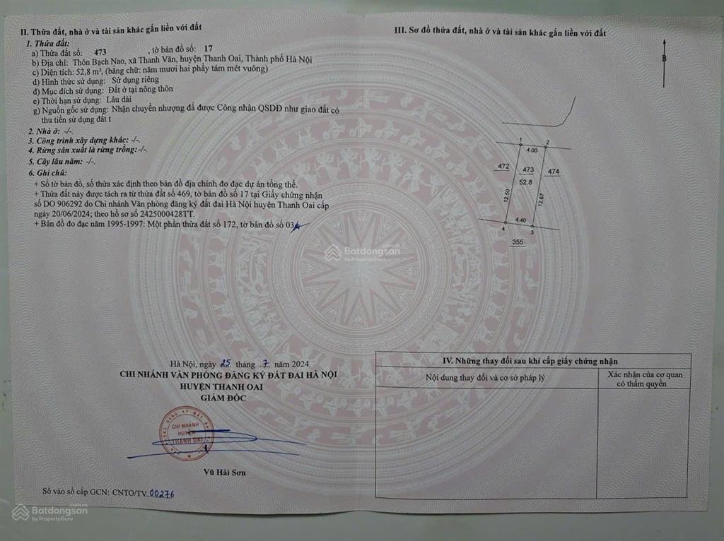 Cần bán lô đất 52.8m2 thanh văn thanh oai, lõi khu b kđt olympic, 100m ra trục liên xã thanh văn