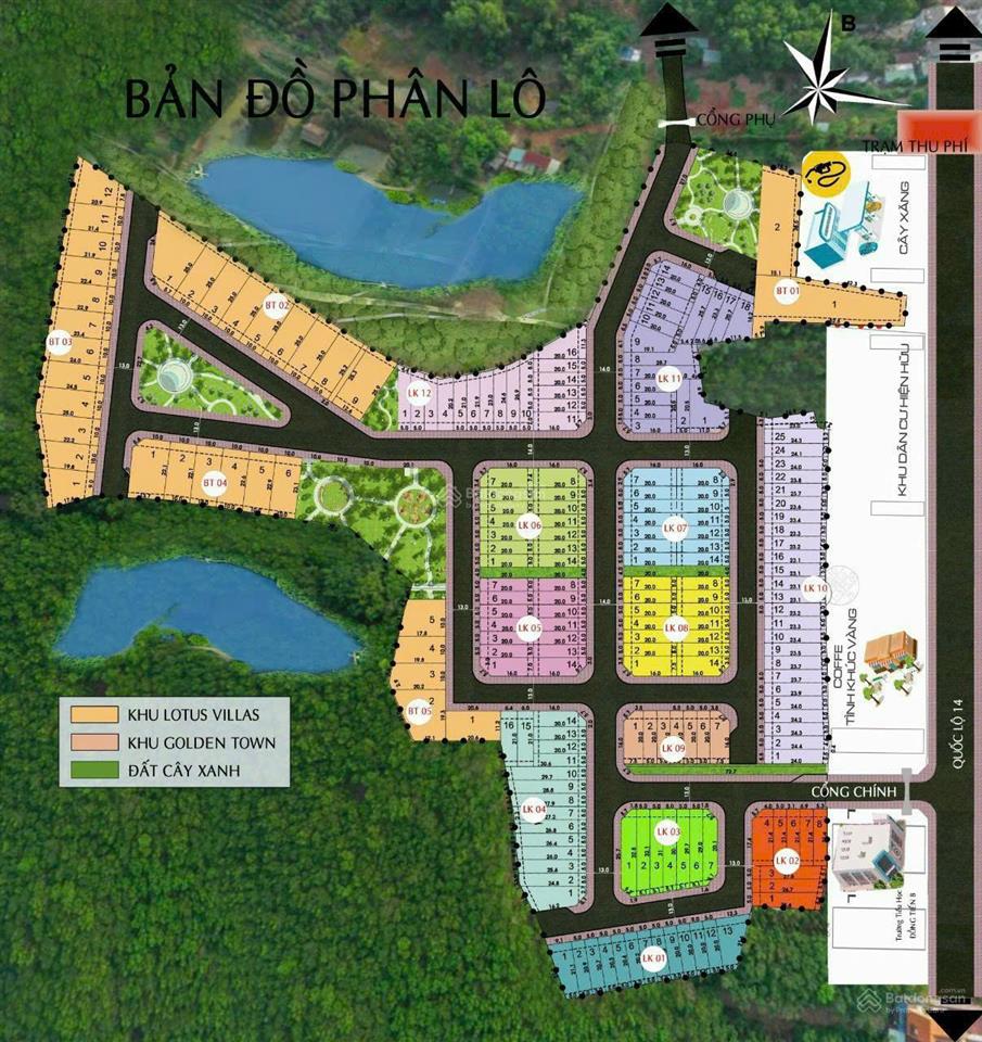 Bán đất nền golden lotus city bình phước, 32 triệu / m2, 149.8 m2, đường quốc lộ 14, đồng phú