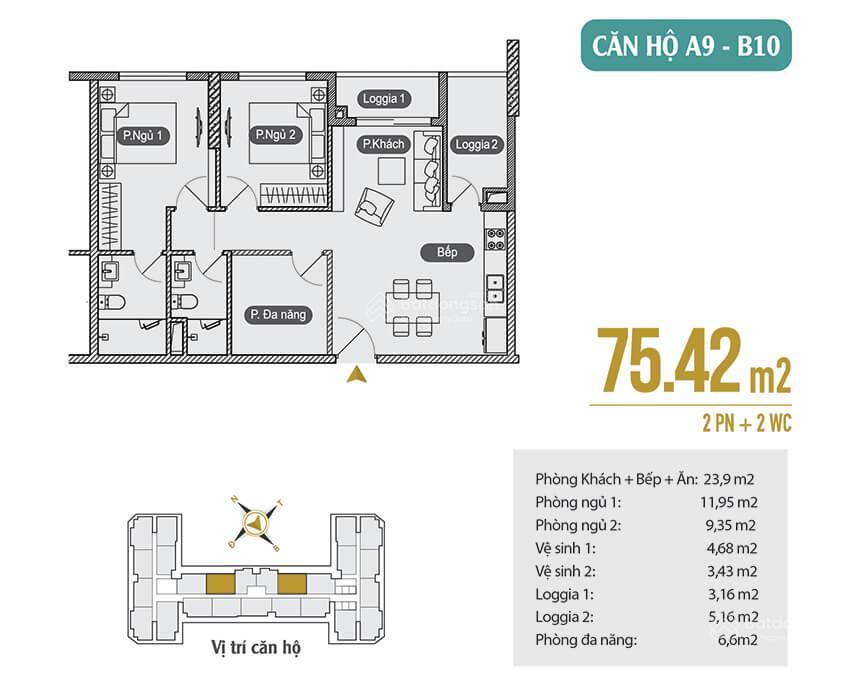 Bán gấp cc anland premium, tố hữu, la khê, hà đông. diện tích 68m2 (2n2vs), giá 5 tỷ full nội thất