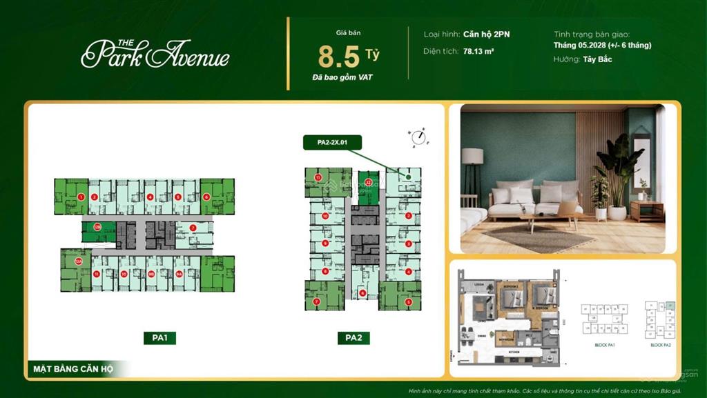 Căn góc 2pn to, hot tại dự án park avenue giá 8,5 tỷ, hàng hiếm ạ