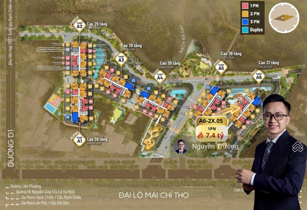 Tầng cao 2x. bán căn hộ 1pn eaton park, 55m2, view rạch chiếc thoáng. giá 7.4tỷ net