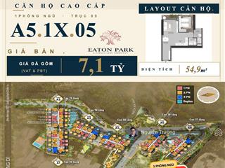 Căn hộ 1pn lầu 1x cực đẹp tại eaton park. giá chỉ 7.1tỷ sở hữu tầm view rạch chiếc siêu phẩm