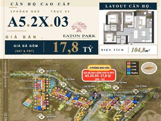 Bán nhanh căn hộ 3pn lầu cao cực đẹp tại eaton park cùng tầm view rạch chiếc siêu phẩm