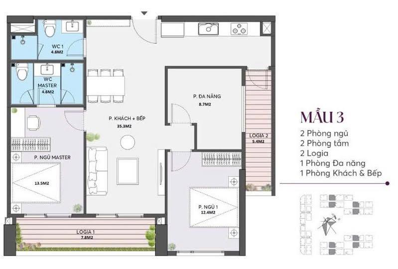 CHUNG CƯ THE WISTERIA - NHỔN 100m2 giá 6 tỷ