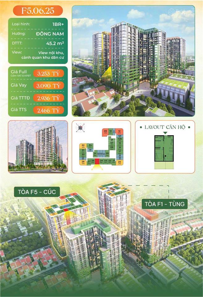 Căn hộ 1pn+ sân vườn  siêu hiếm tại sun fours tower đà nẵng hòa xuân  58,51m2 giá chỉ 2,5 tỷ