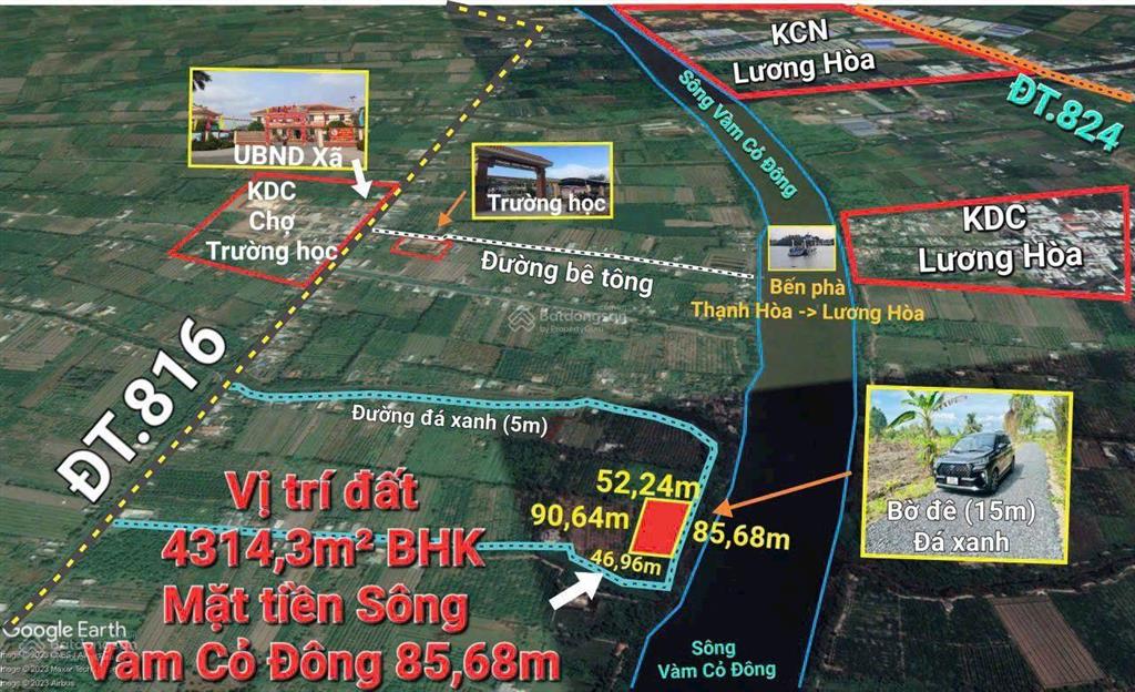 Đất mặt tiền sông vàm cỏ đông có sẵn thổ mua làm nhà vườn đầu tư lâu dài.kích thước siêu đẹp