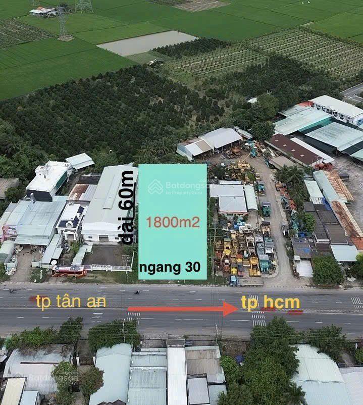 1800m2 có sẵn 950m2 thổ cư mặt tiền ql1a thuận tiện kinh doanh buôn bán giá 18 tỷ