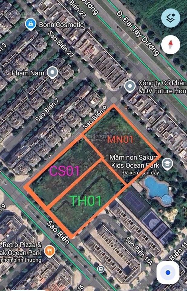 Dự án trường liên cấp phân khu biệt thự sao biển vin 1  dt 9508m2  lô góc 3 mặt tiền