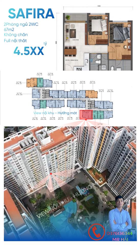 Bán căn 2 phòng ngủ view hồ bơi  hướng mát  giá đúng 4,5 tỷ  nổi bật trên thị trường
