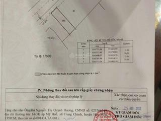 Bán 90m2 đất 5m x 18m sổ hồng riêng 1/tô ký gần chợ ngã ba bầu nguyễn ảnh thủ, trung chánh, hóc môn