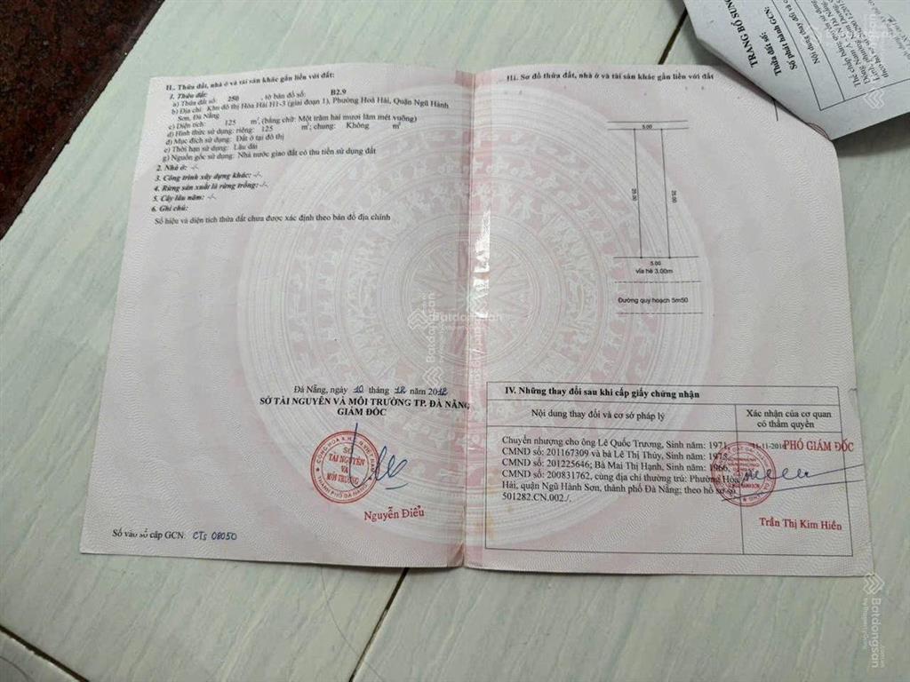 Bán lô thuỷ sơn 4 125m2, hướng nam, giá rẻ