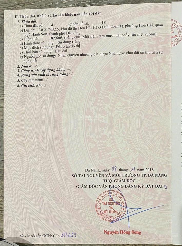 Góc 2 mặt tiền nguyễn khắc viện & lưu văn lang 182m cực đẹp ngay cổng bãi tắm sơn thuỷ