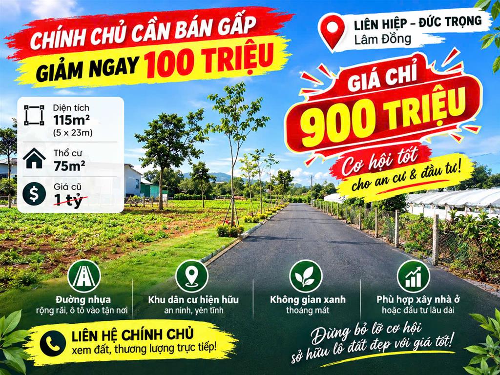 NGỢP  BÁN GẤP ĐẤT HIỆP THẠNH ĐỨC TRỌNG LÂM ĐỒNG
