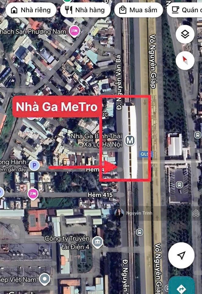 80tr/m2 đất mặt tiền ngay chân ga metro bình thái đuờng rộng 7m,đường nguyễn văn bá125m2 ngang 7m