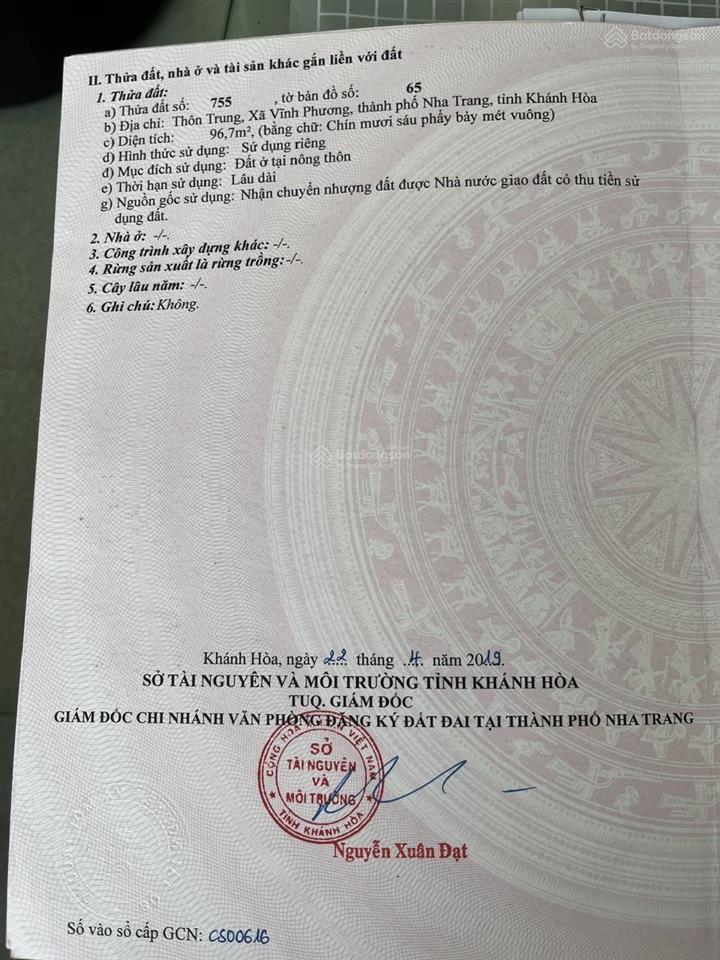 Chủ kẹt tiền cần bán lô đường thôn trung vĩnh phương giá chỉ 1,25 tỷ
