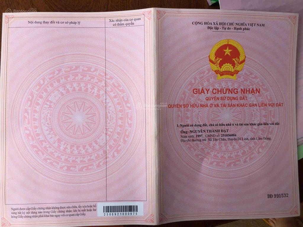 Bán đất tại tân châu, di linh, lâm đồng, 800 triệu, 595 m2