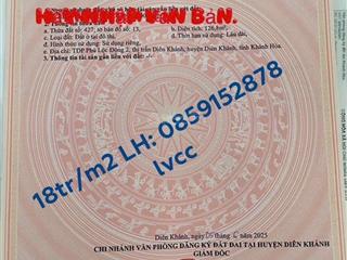 Bán lô tđc trung tâm xã diên khánh (thị trấn diên khánh cũ)