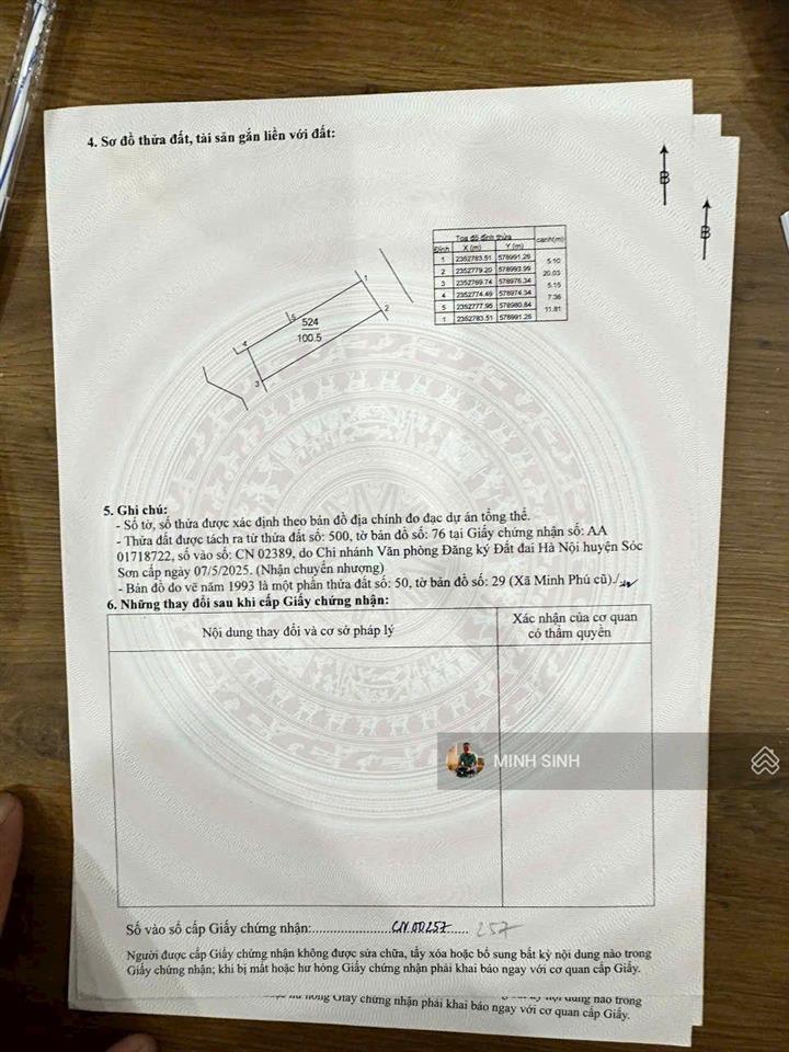 Chính chủ gửi bán lô đất thôn thanh trí, kim anh hà nội. diện tích 100m2, 2mt trước sau full thổ cư