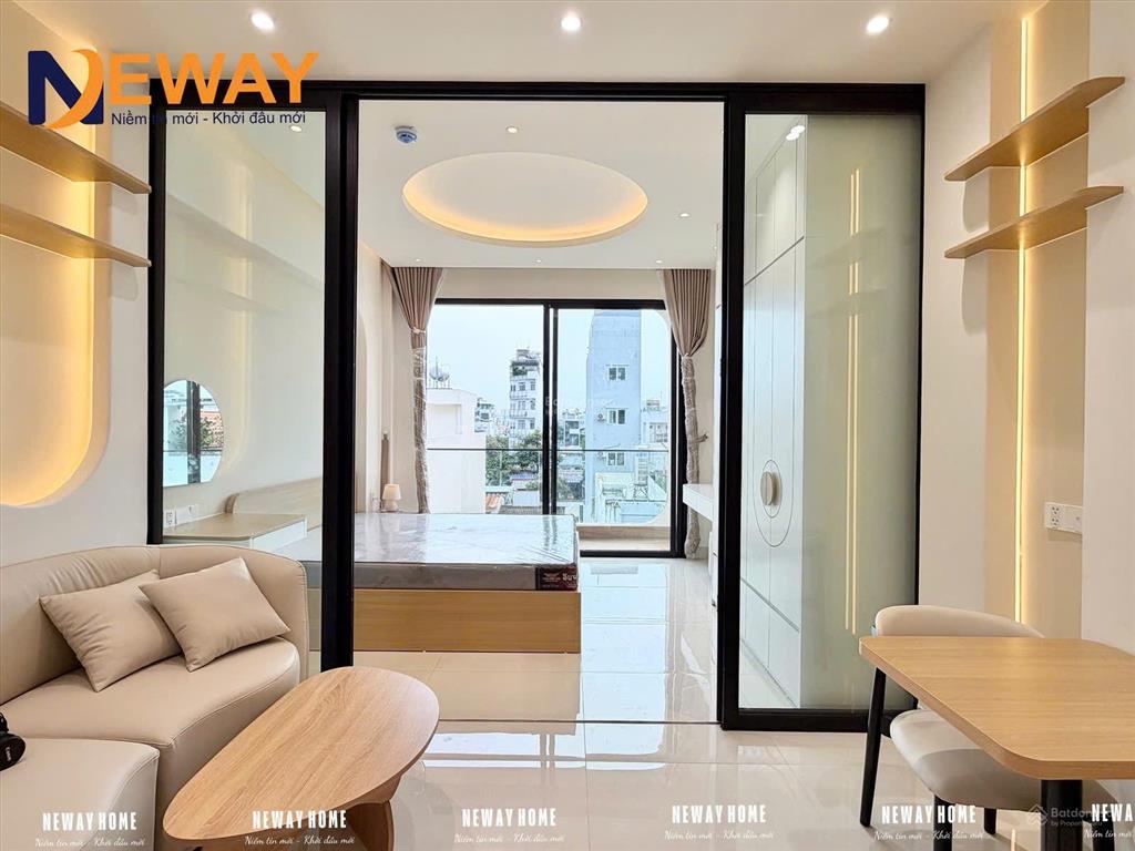 Khai trương nhà mới dạng 1 phòng ngủ tách bếp ban công full nội thất ngay gần cầu tân thuận