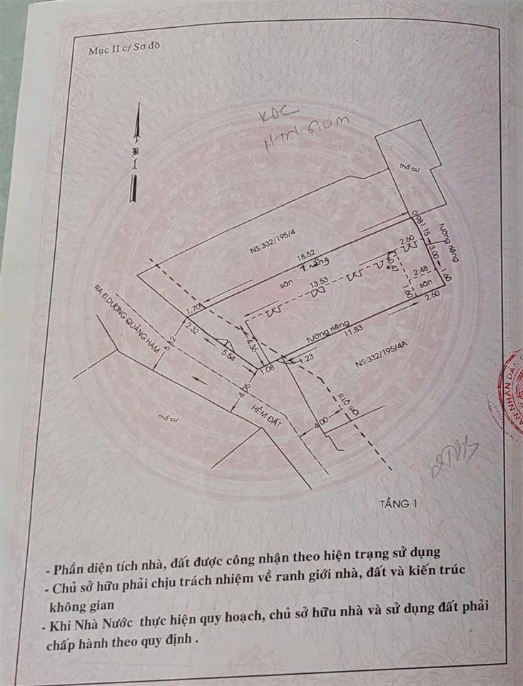 CẦN BÁN NHÀ CHÍNH CHỦ ĐƯỜNG DƯƠNG QUẢNG HÀM - PHƯỜNG 5 - QUẬN GÒ VẤP