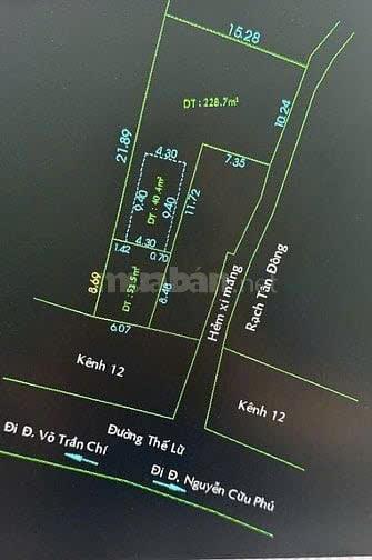 BÁN ĐẤT 2 MẶT TIỀN ĐƯỜNG THẾ LỮ - TÂN NHỰT - BÌNH CHÁNH - NGANG 6M NỞ HẬU 15M CỰC ĐẸP