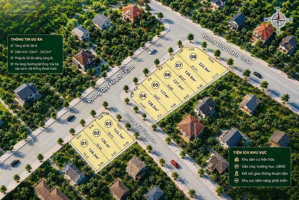 Đất kdc biển vinh an đường 13m5 | hạ tầng hoàn thiện | chỉ 335tr/nền