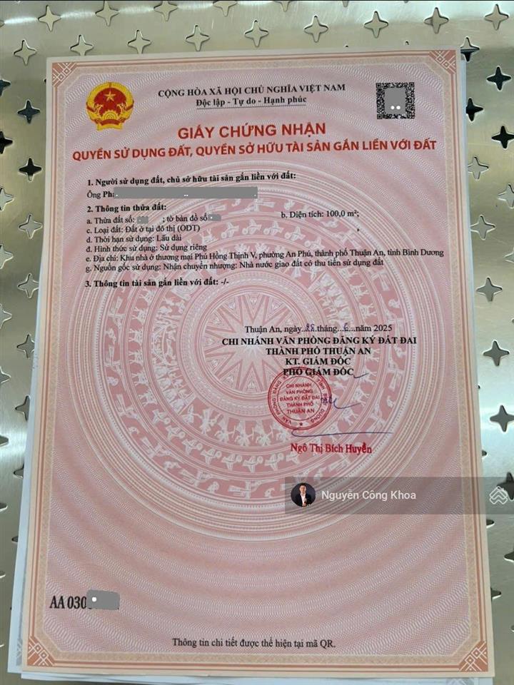 Bán nhà ngang 6m, 5 phòng ngủ, hoàn công, gần trường cấp 3 lý thái tổ, p.an phú, tp.thuận an
