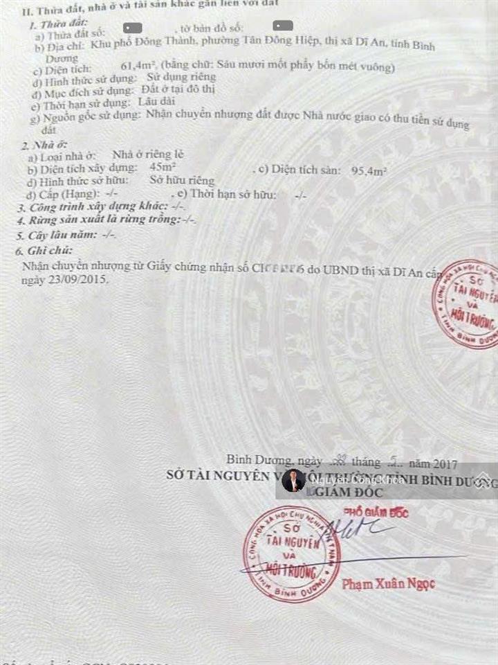 Bán nhà 1 trệt 1 lầu hoàn công, 3,65 tỷ tl, gần bờ hồ biconsi 1 km, p.tân đông hiệp, tp.dĩ an