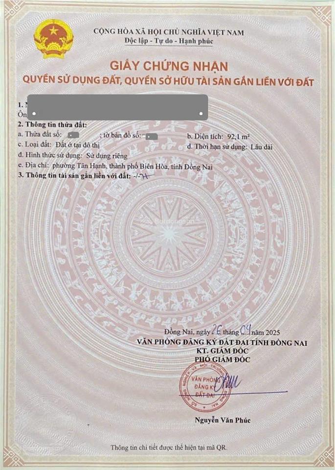 Bán nhà 1 trệt 1 lầu 92m2, hoàn công, phòng ngủ dưới, gần cầu hóa an 800m, p.tân hạnh, tp.biên hòa