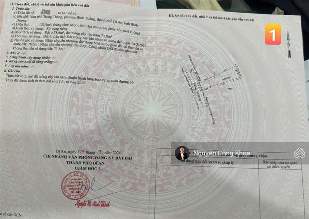 Bán đất ngang 4,5x27m, xây tự do, gần tuyến metro 5km, p.bình thắng, tp.dĩ an