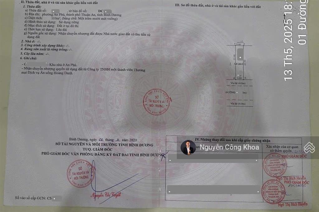 Bán nhà 5x22m, hoàn công, 4 phòng ngủ, gara ô tô, kdc gần ngã 6 an phú 1,5km, p.an phú, tp.thuận an