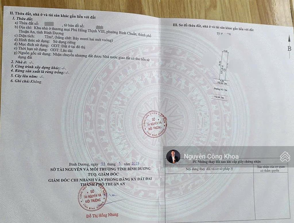 Bán nhà mặt tiền kinh doanh, 3 phòng ngủ, kdc gần chợ phú phong 300m, p.bình chuẩn, tp.thuận an