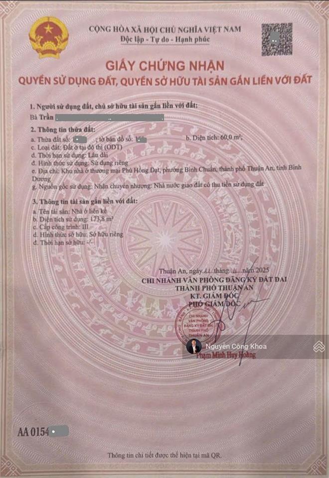 Bán nhà đúc 3 tấm, hoàn công, 2 mặt tiền, 4 phòng ngủ, kdc đẹp p.bình chuẩn, tp.thuận an