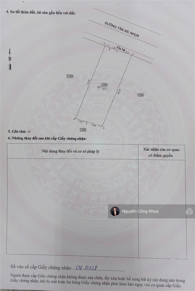 Bán đất ngang 6m, tặng dãy trọ, mặt tiền đường tân an gần ngã tư bình thung, p.tân đông hiệp, dĩ an