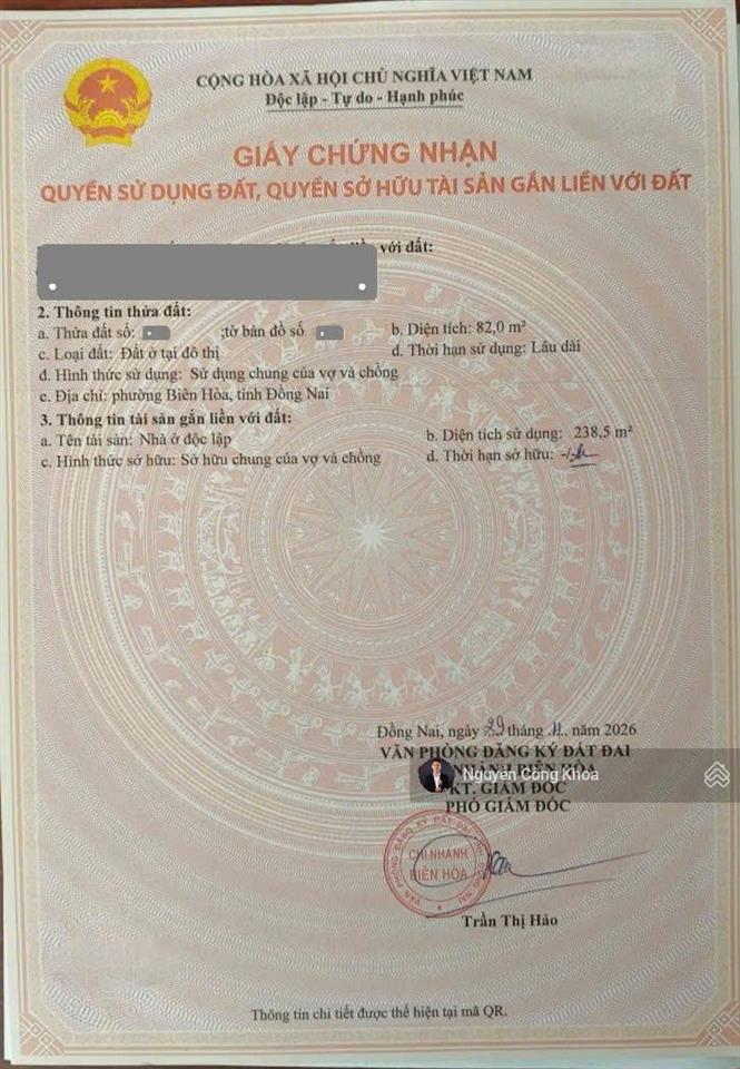 Bán nhà hoàn công, sân ô tô, 4 phòng ngủ, gần vòng xoay cầu hang 500m, p.hóa an, tp.biên hòa