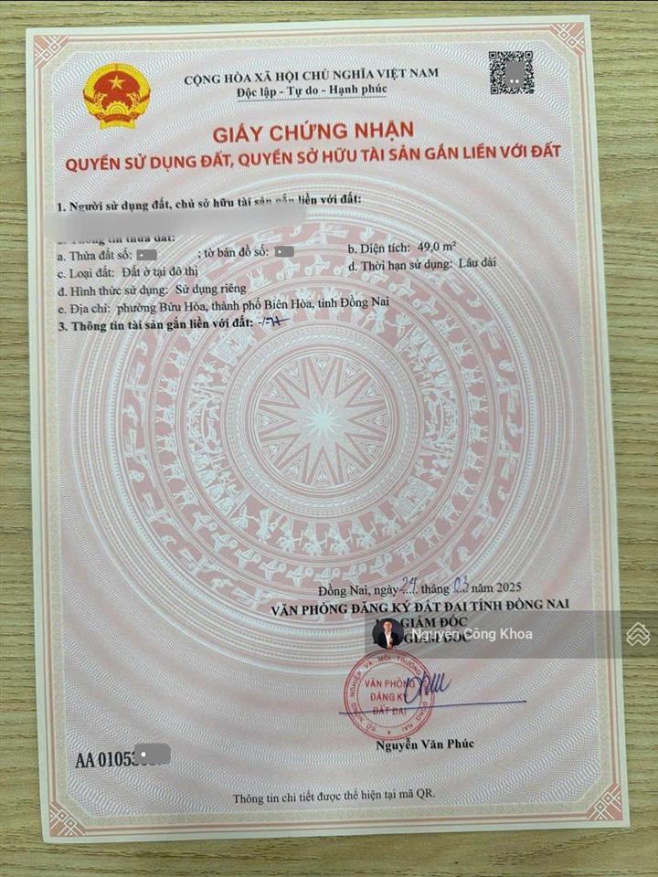 Bán nhà 1 trệt 1 lầu, phòng ngủ dưới, 2,68 tỷ tl, gần vòng xoay cầu hang 600m, p.bửu hòa, biên hòa