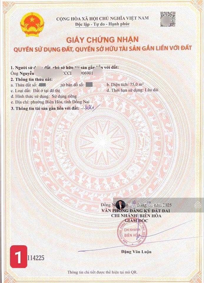 Bán nhà hoàn công, sân rộng, phòng ngủ dưới, gần trường tiểu học kim đồng, p.tân vạn, tp.biên hòa