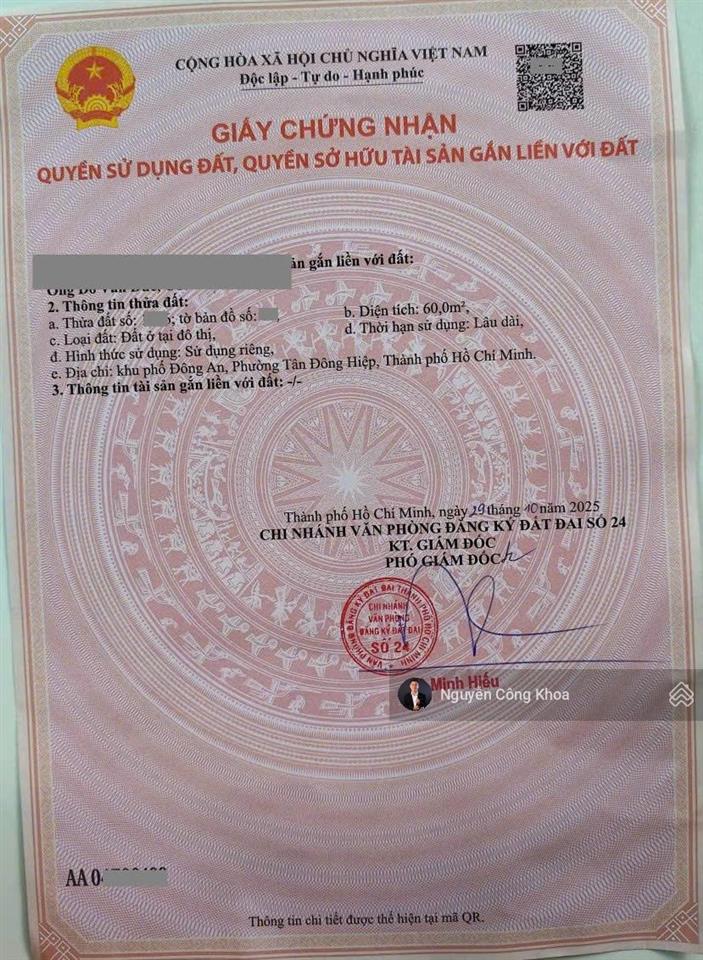 Bán nhà đúc 3 tấm hoàn công, 3 phòng ngủ, gần làng đại học thủ đức 2km, p. tân đông hiệp, dĩ an
