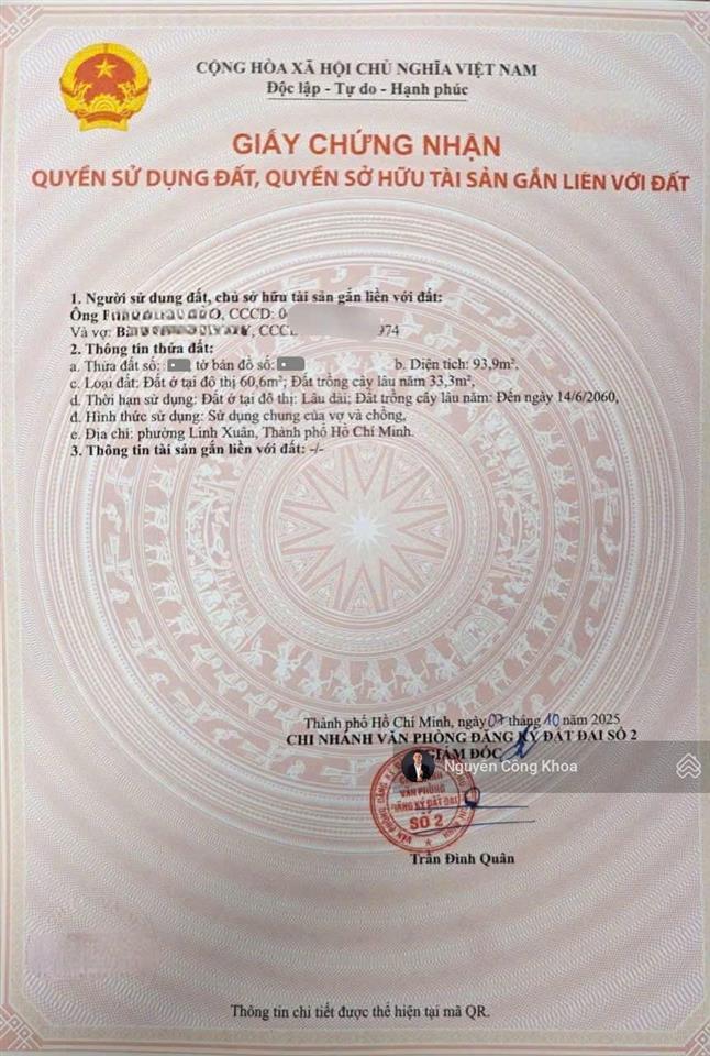 Bán đất ngang 4,6x20,4m, xây tự do, gần chợ xuân hiệp 200m, p. linh xuân, tp. thủ đức