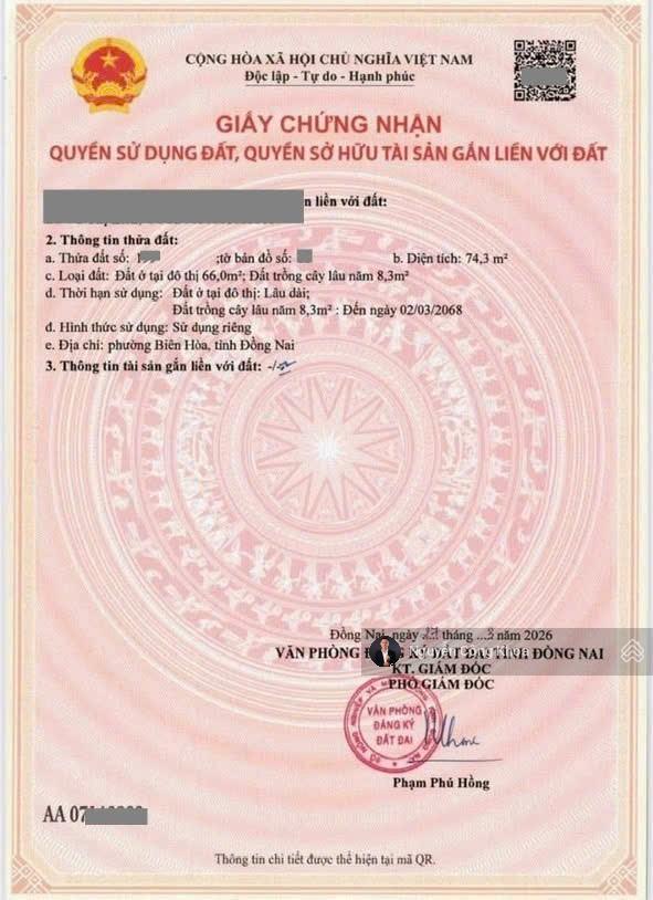 Bán đất ngang 5m, nở hậu, mt đường rộng 20m, p. tân hạnh, tp. biên hòa