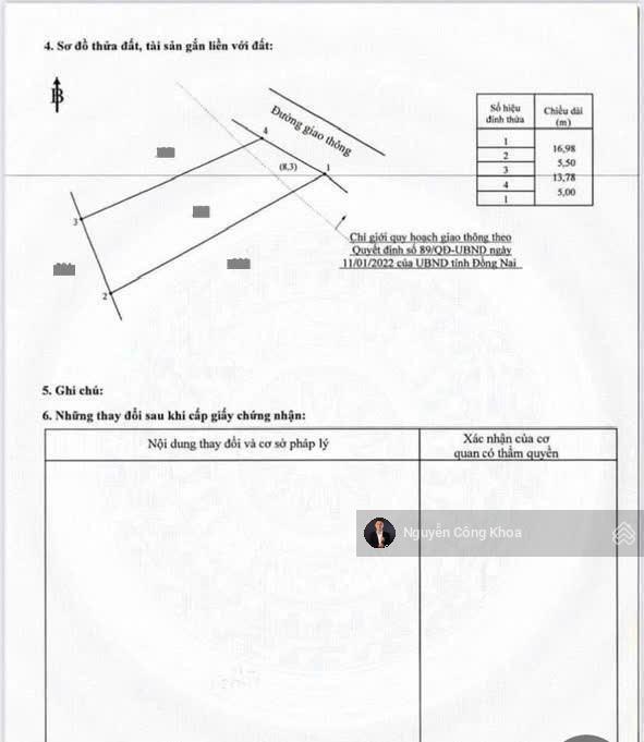 Bán đất ngang 5m, nở hậu, mt đường rộng 20m, p. tân hạnh, tp. biên hòa